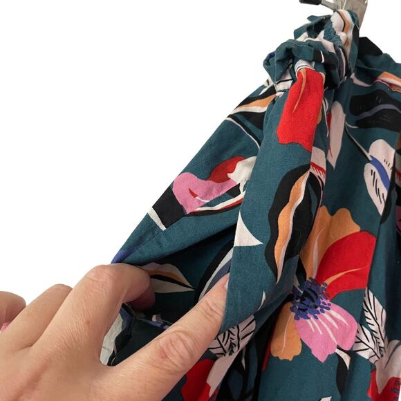 Eloquii Plus 14 Full Skirt A-line Tropical Floral Printed Cotton Pockets - Picture 7 of 8